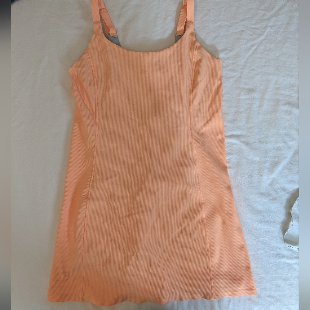 SPANX Peach Ribbed Athletic Dress With Built-in Shorts